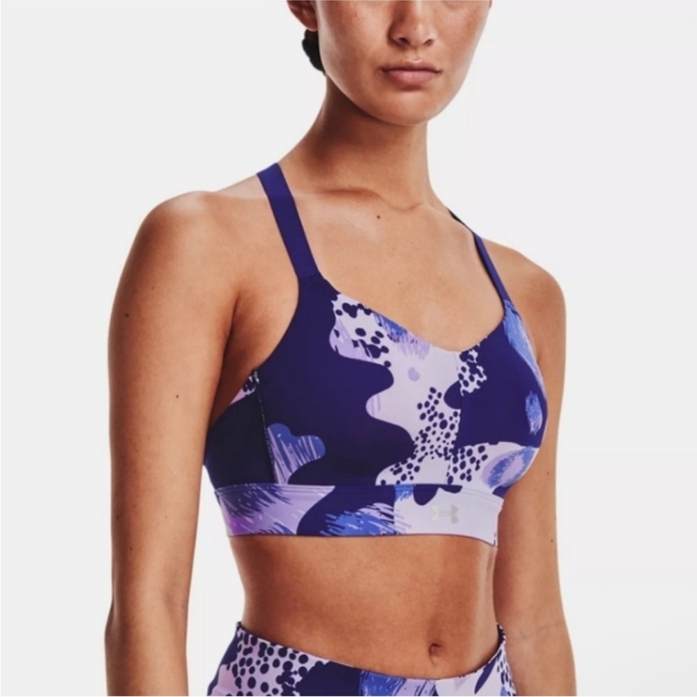 Under Armour Blue and Purple Patterned Sports Bra